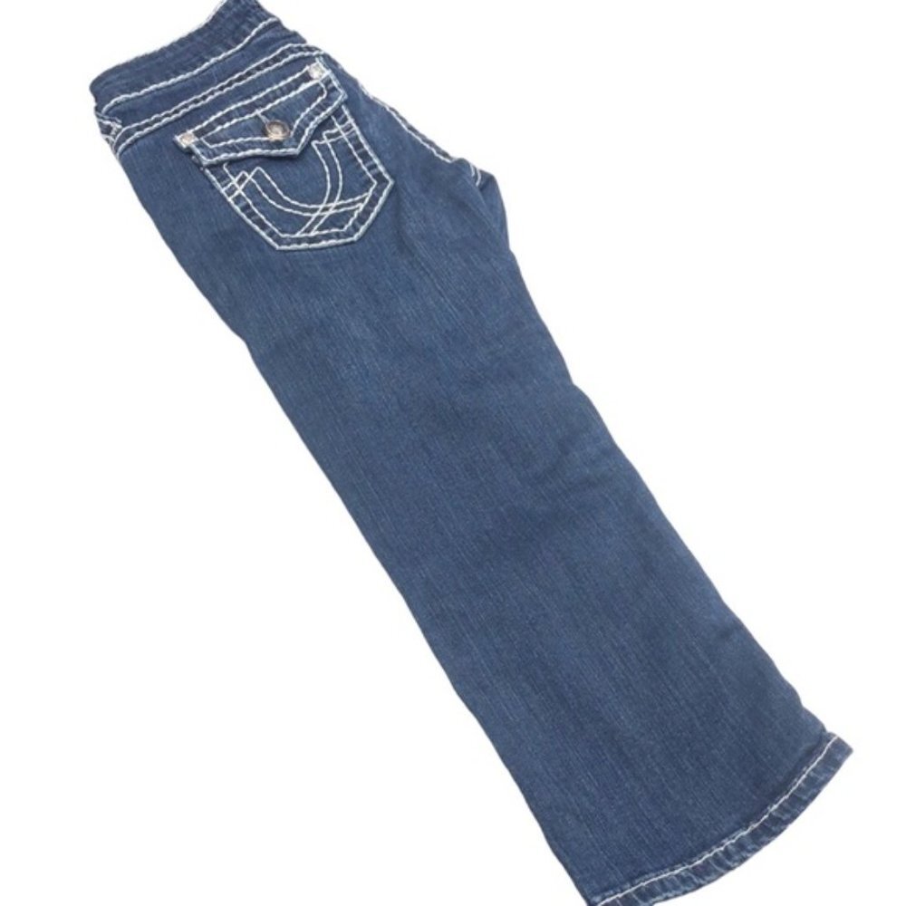 VINTAGE L.A. IDOL DENIM CAPRIS 29x21 CRYSTALS ๐ - Picture 4 of 11